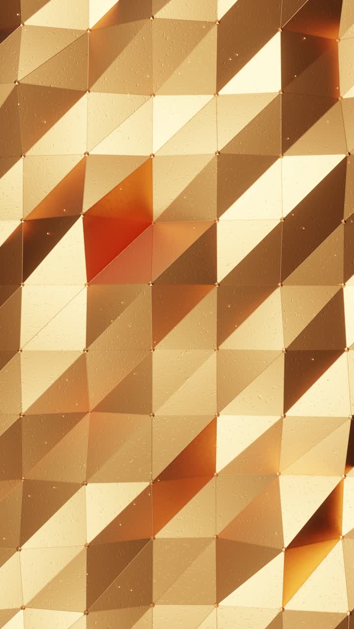 3D render of Golden polygon surface animation in loop