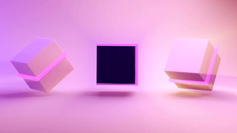 abstract 3d rendering with cubes, animated background with moving geometric shapes.  seamless 4k video.