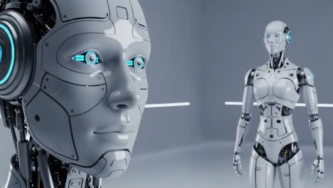 exploring the future of robotics: a close encounter with advanced androids featuring hyper-realistic facial expressions and high-tech designs