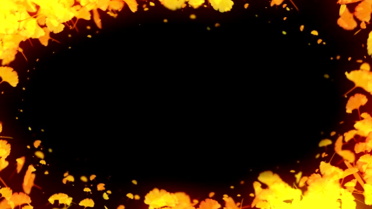 el giro de las hojas de otoño, ginkgo, animación cg, bucle