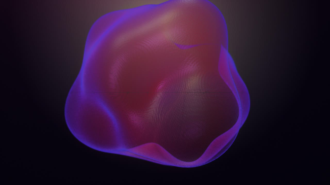3D Pink and Purple Blob, Abstract Sphere Morphing Shape, Bio Technology, Slime, Seamless Loop