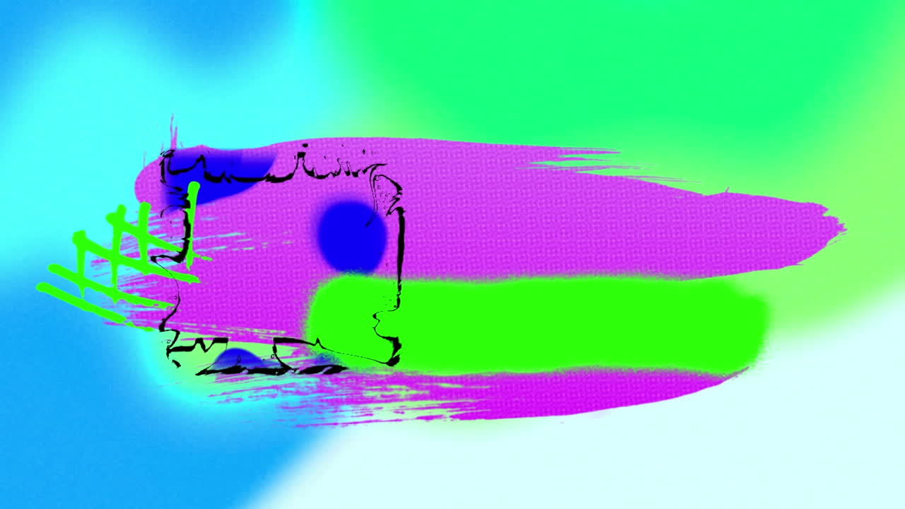 animación de formas en movimiento sobre un fondo colorido