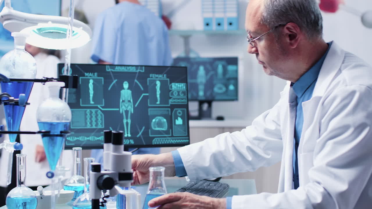 Scientists conducting research in a laboratory