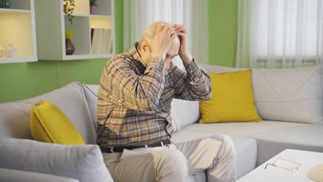 old man with anxiety about the future, worried.