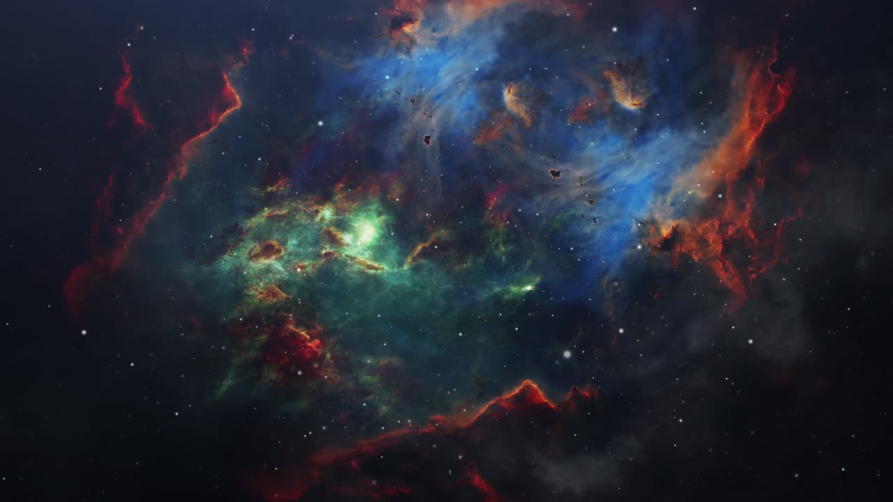 Animazione 4K di nubi di nebulosa nell'universo