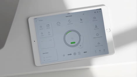 smart home interface on tablet