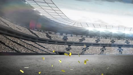 Animation-of-confetti-floating-over-stadium