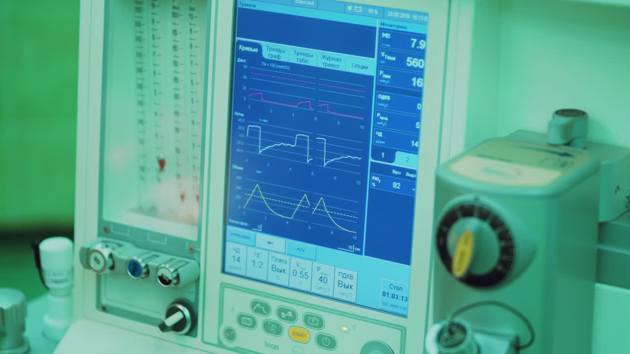 Heart monitor. Medical monitor in the operating room.