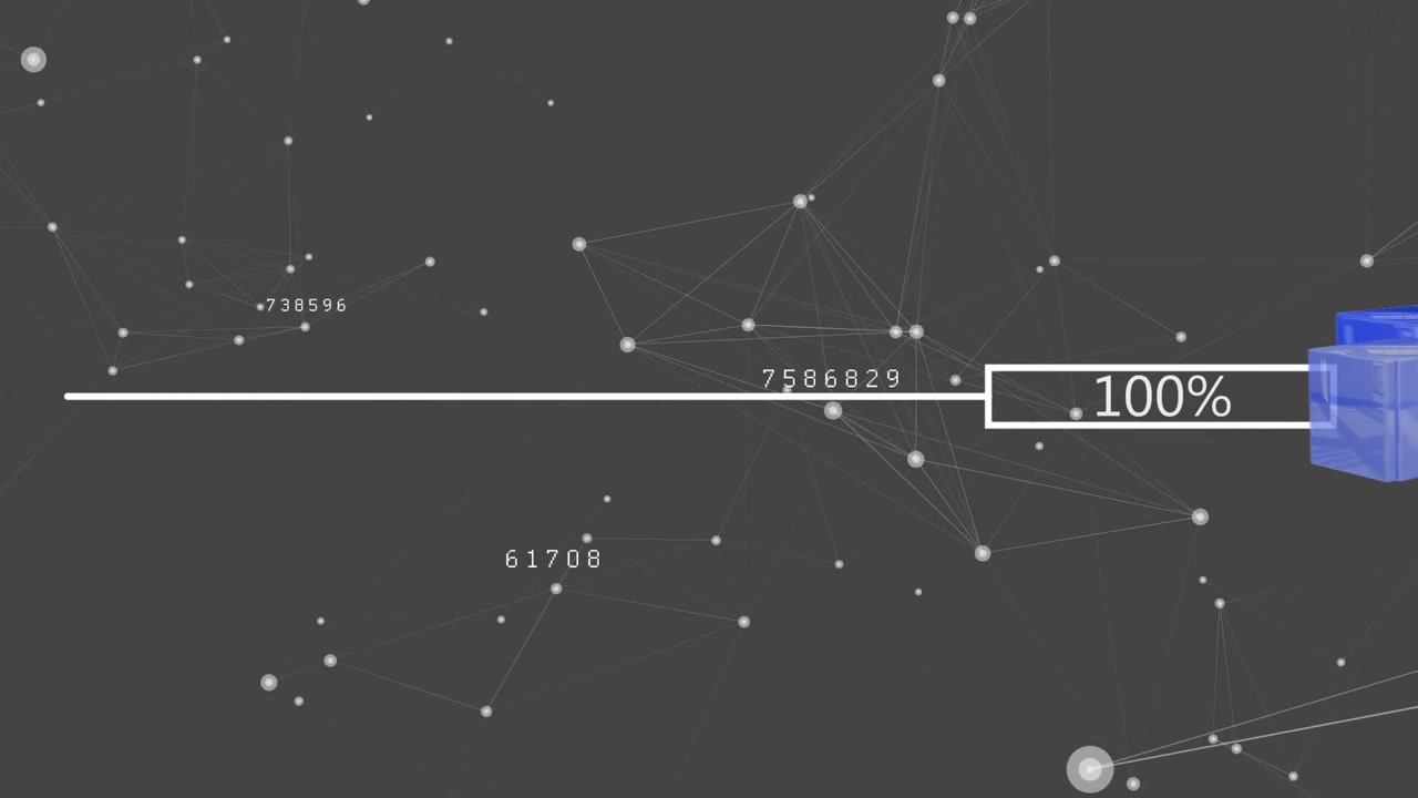 Animation of globe with network of connections and data processing