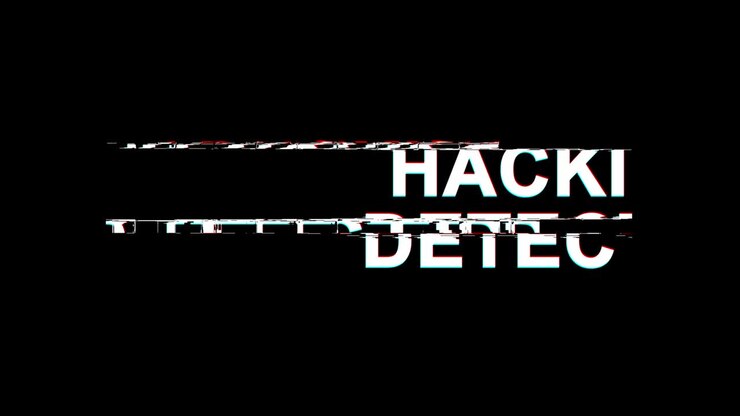 Hacking Detected Glitch Effect Text Digital TV Distortion 4K Loop Animation