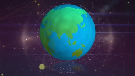 Animation-Des-Globus-über-Ein-Netzwerk-Von-Verbindungen
