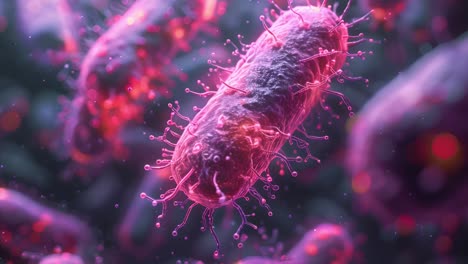 microscopic view of bacteria or viruses