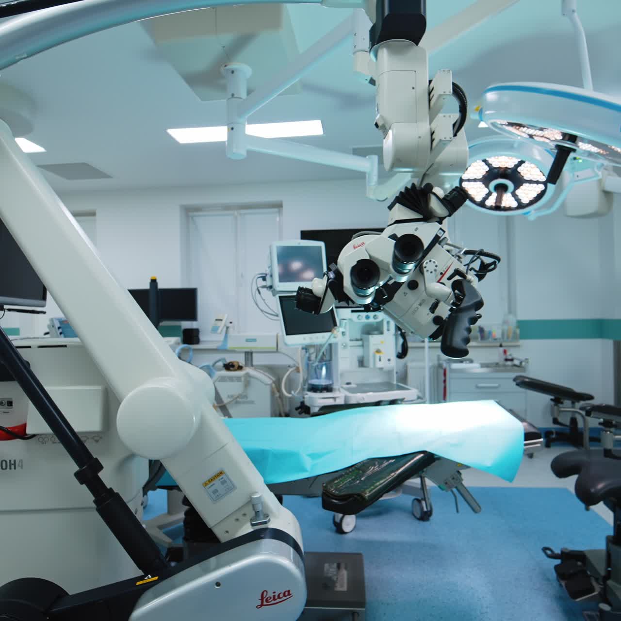 Medical professional operating room. Neurosurgery sterile equipment in modern hospital