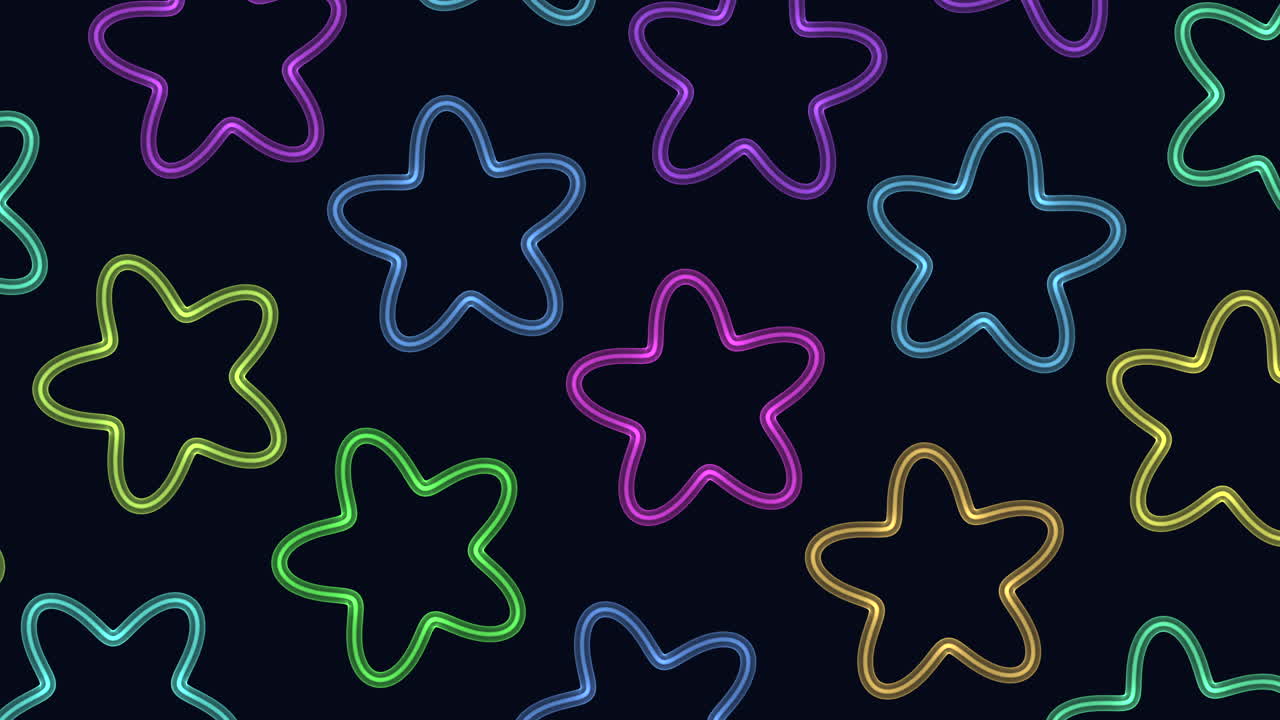 las vibrantes estrellas de neón iluminan el cielo nocturno