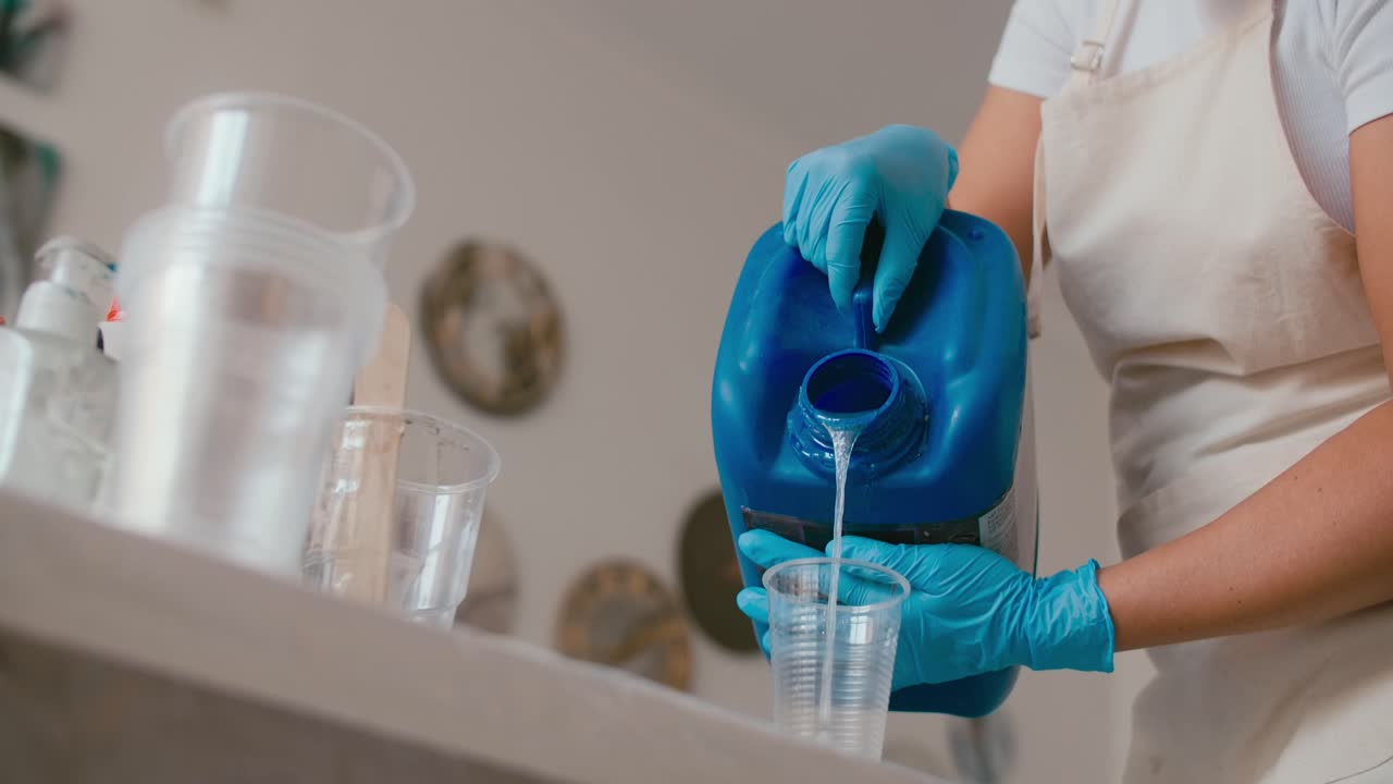 Pouring Resin for Art Project