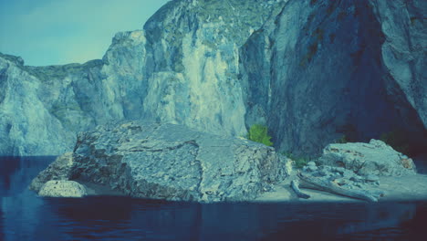 Serene Lakeside Cliffs