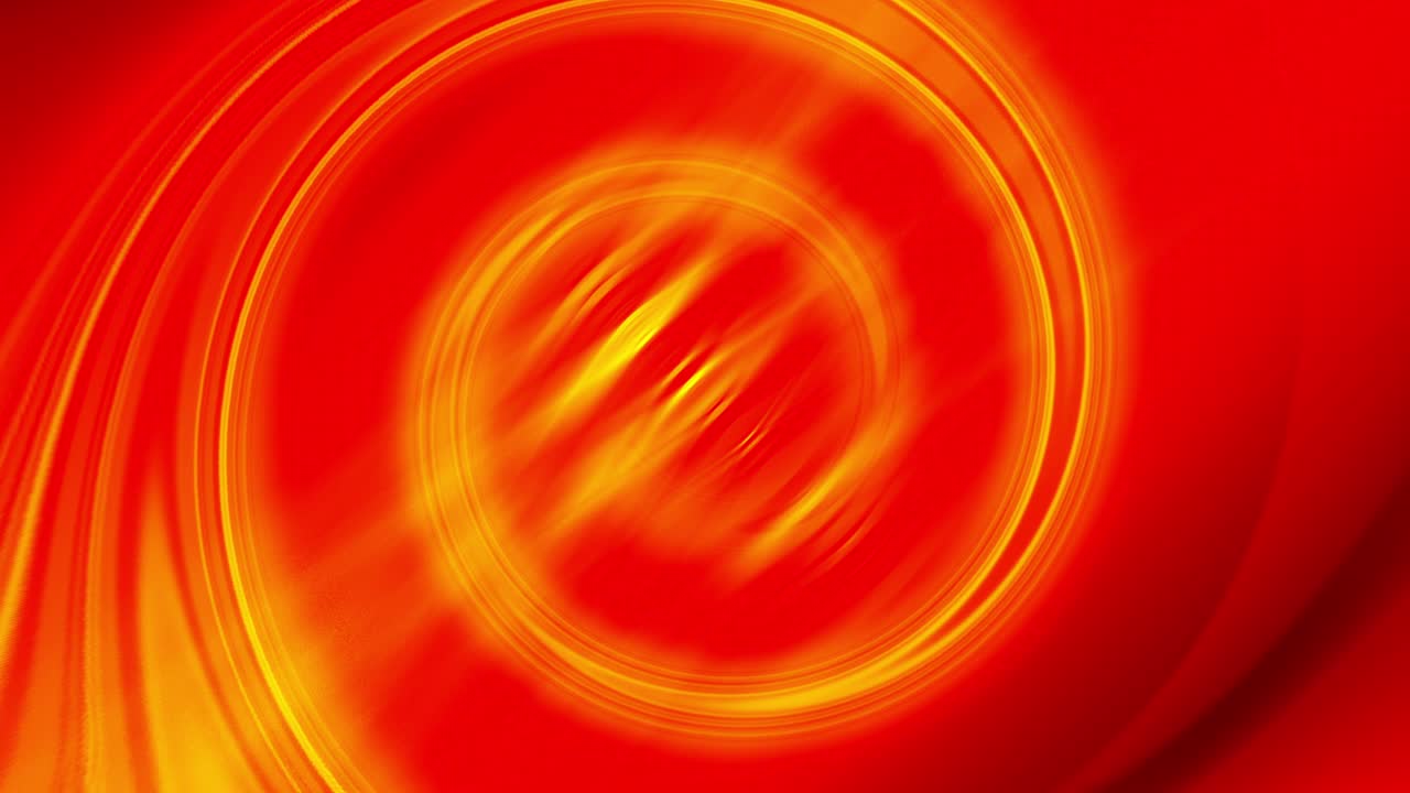 Abstract yellow orange red gradient color flow swirl and cyclically. 4k smooth seamless looped abstract animation. 3d render wavy fluid with flickering multicolored turbulent swirl with flare light.