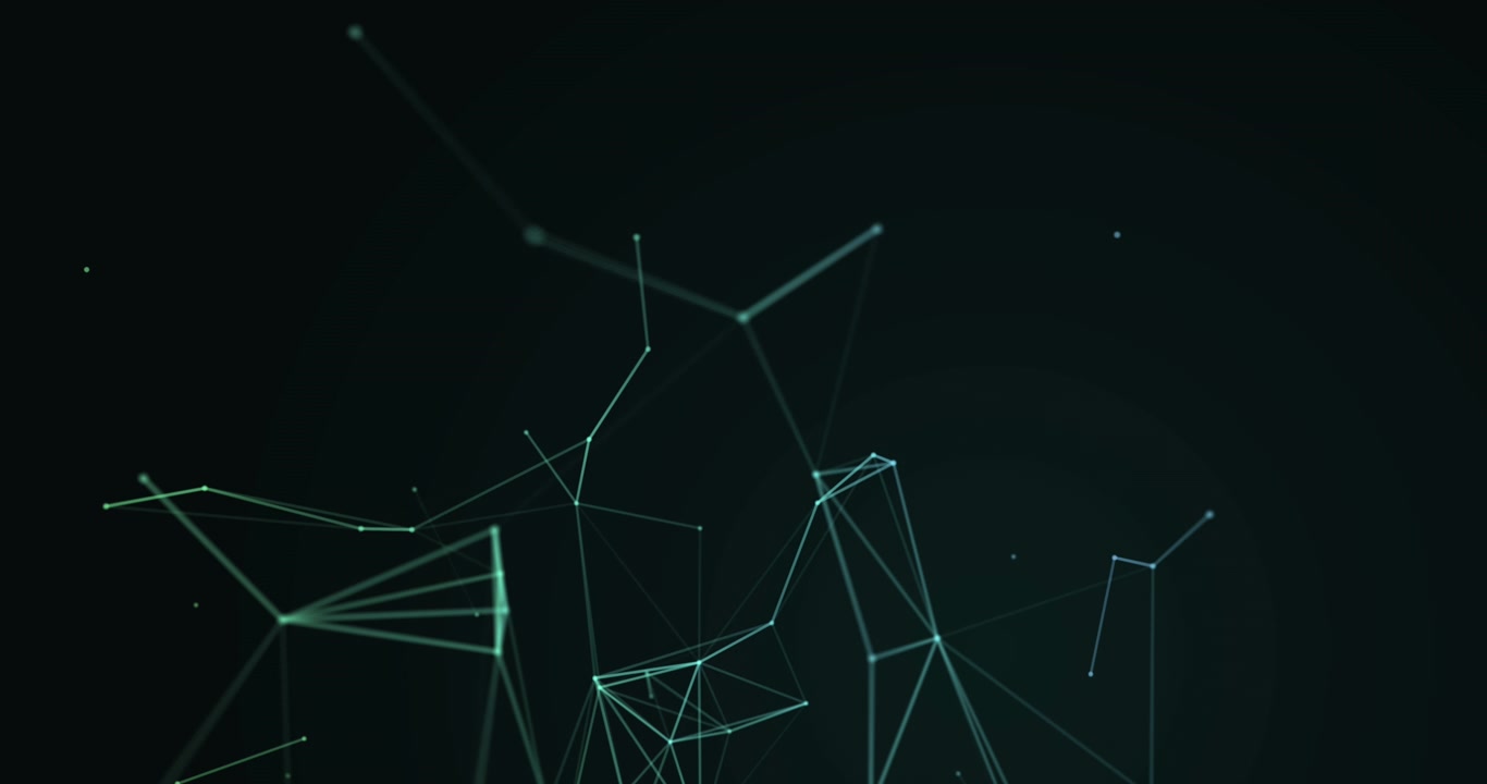 Digital animation of network of connections floating against black background