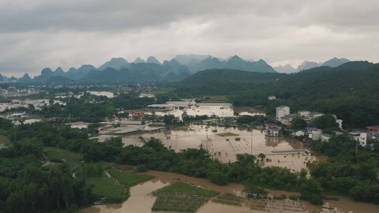 높은 수준의 홍수, 중국의 자연 재해 피해, 항공