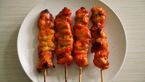 grilled-chicken-skewer-yakitori-serve-in-izakaya-style---Asian-food-style