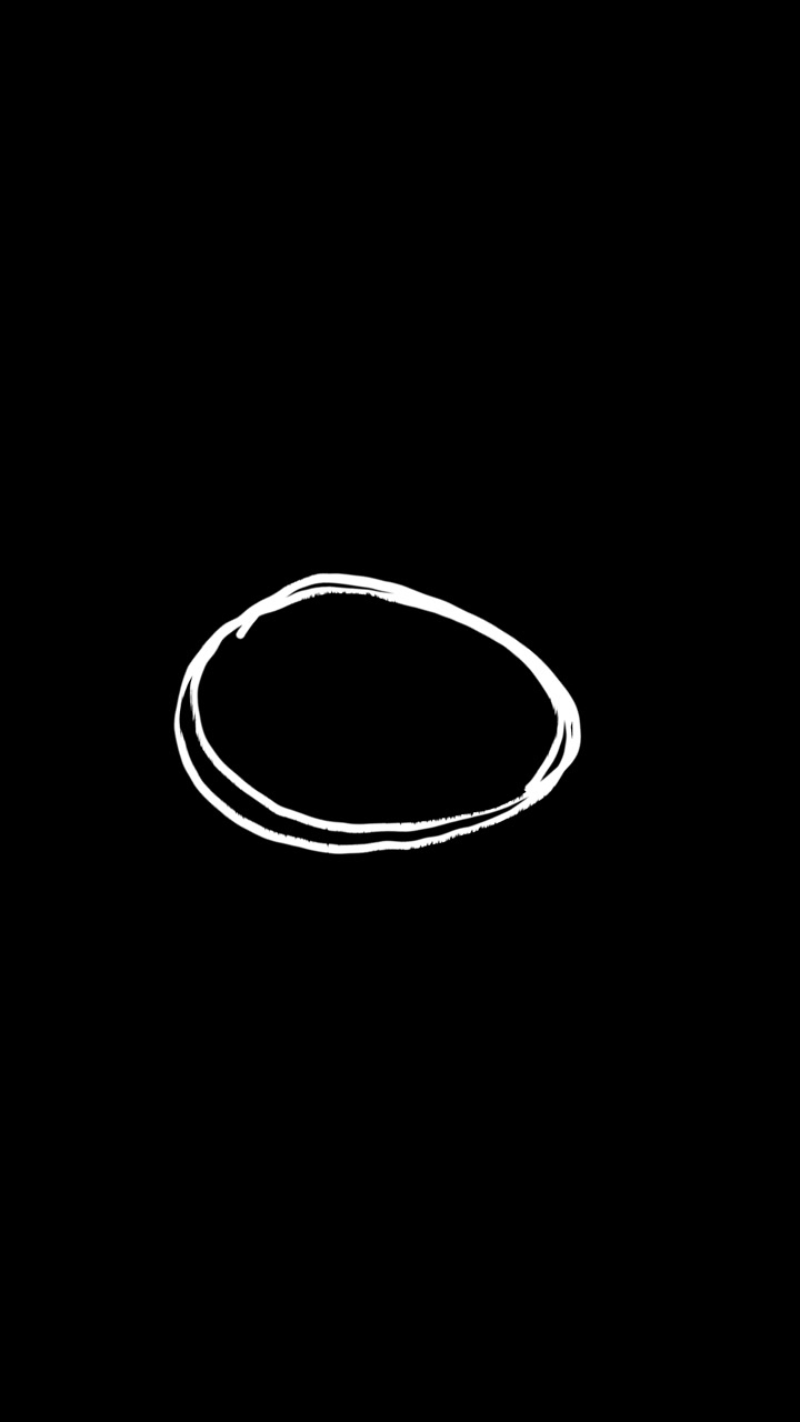 White scribble circle dark background rough hand drawn ring black empty space and simple marker