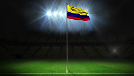 Colombia-national-flag-waving-on-flagpole