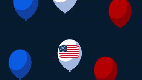 united states of america flag in balloons helium