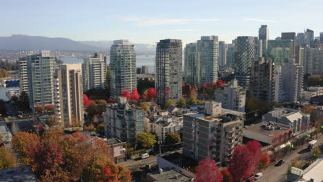 Aerial-drone-footage-rise-of-the-stunning-downtown-Vancouver-waterfront