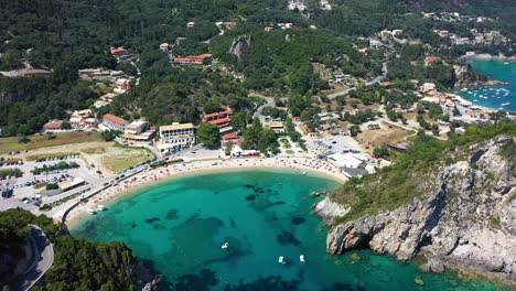 Aerial-panoramic-view-of-urban-landscape-on-the-Greek-coast