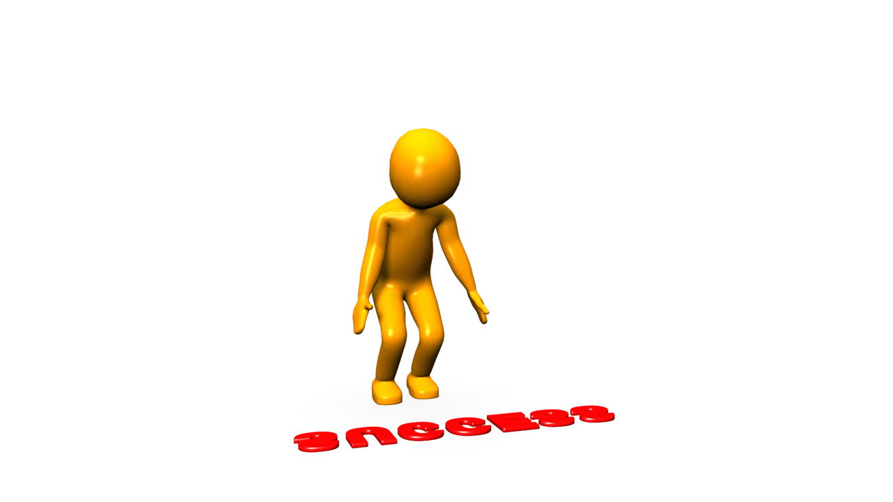 성공을 축하하는 3d 사업가