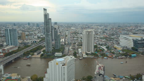 timelapse across the city of bangkok from a high rise hotel room