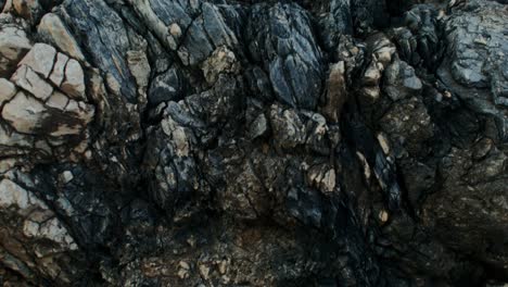 close-up view of layered rocks