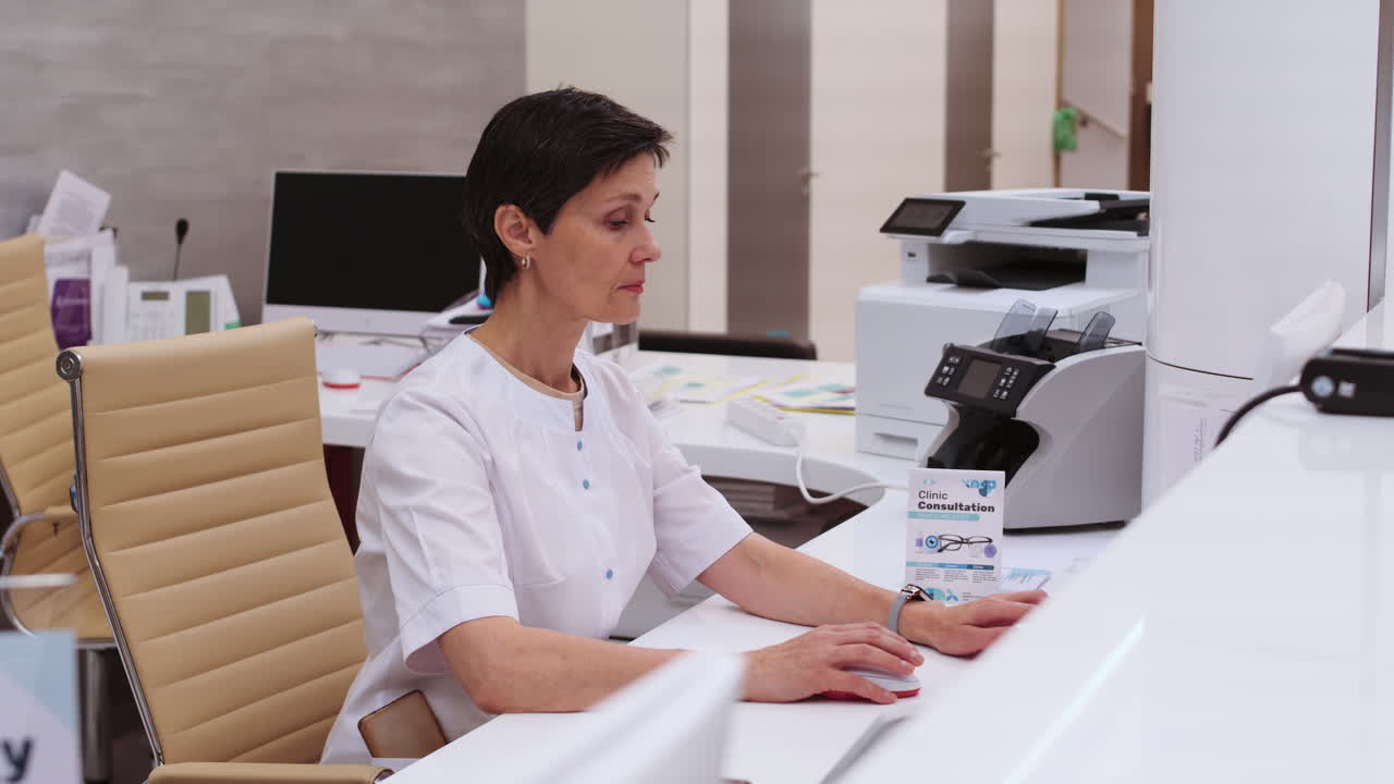 médico escribiendo en la computadora