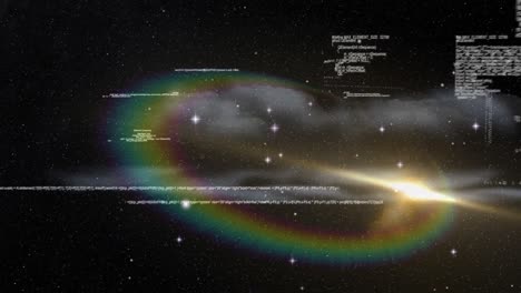 animation of data processing over black background