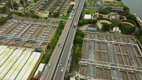 aerial shot of transportation routes in hongkong, china