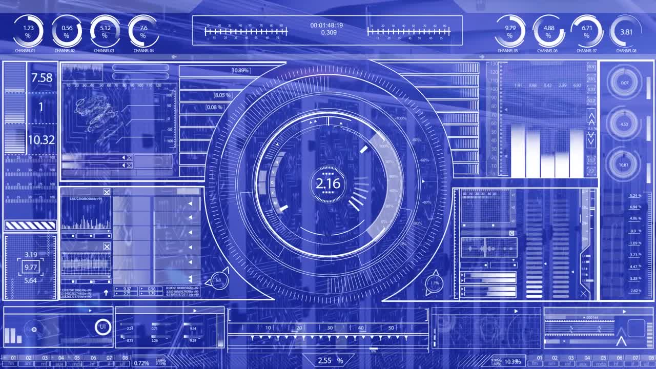 Animation of statistics and data processing over computer servers