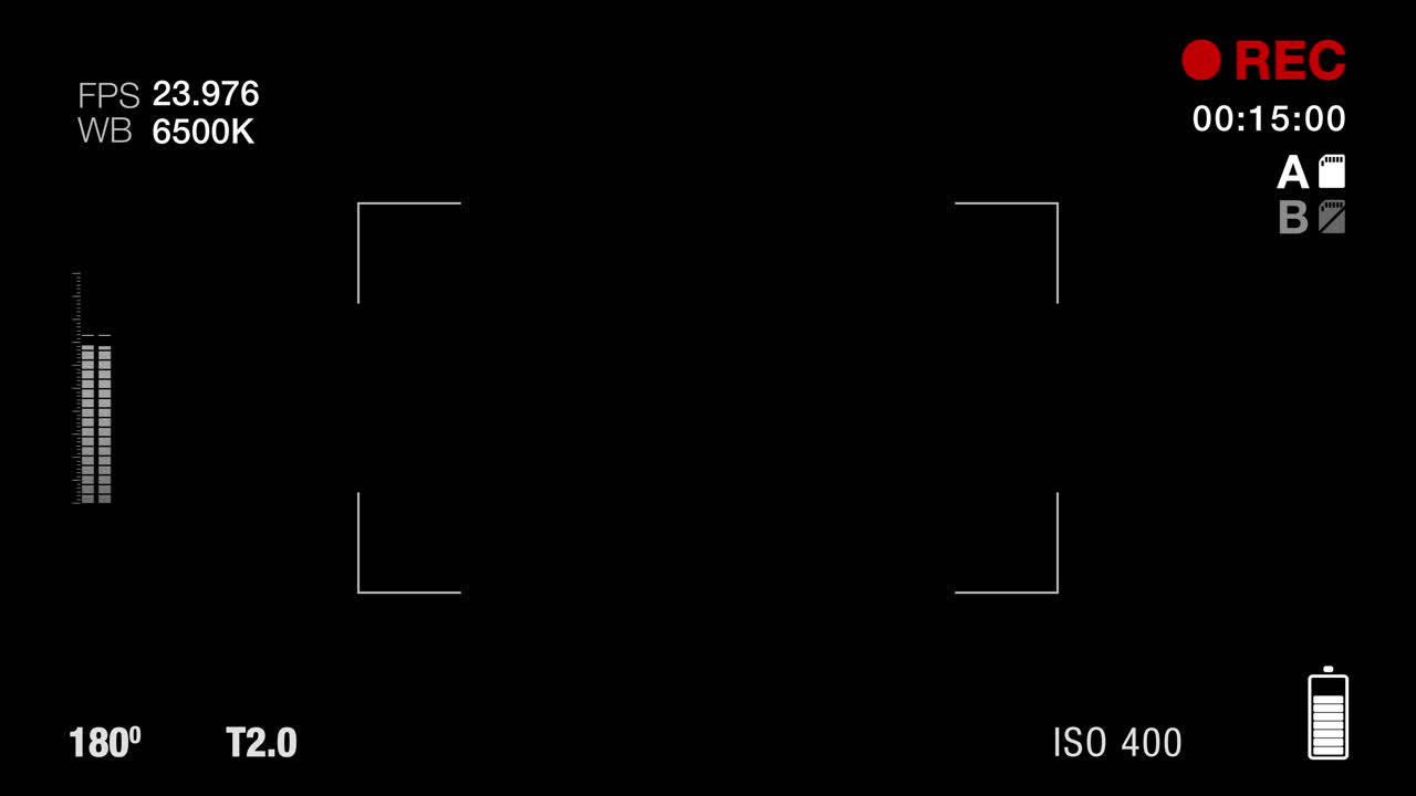 Digital Camera Recording Interface with Settings on Black Background