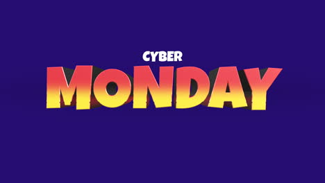 Cartoon-Cyber-Monday-Text-Auf-Klarem-Blauen-Farbverlauf