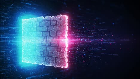 a vibrant display of digital interaction: a transition between two frames showcasing a glowing, textured structure surrounded by energetic particle effects