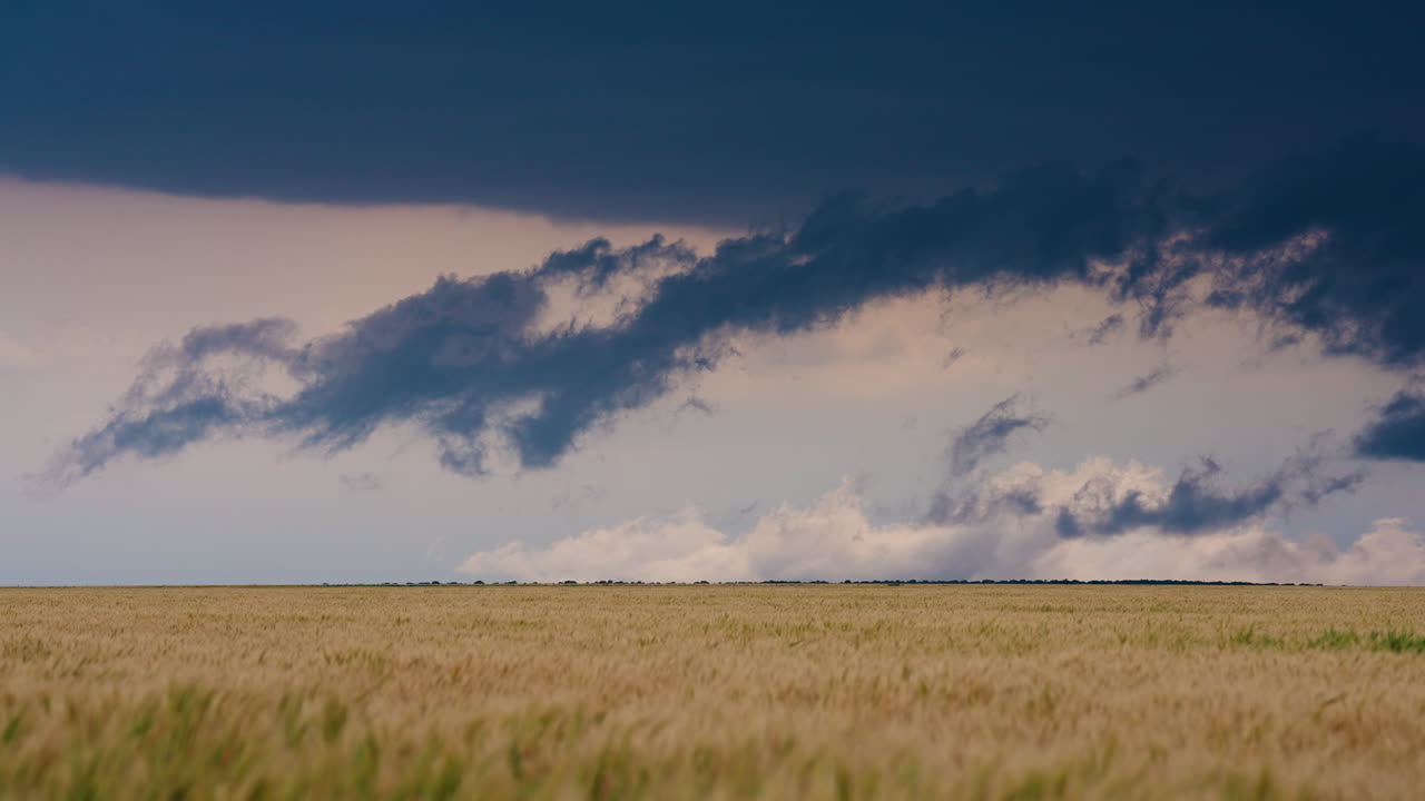 Dramatic Storm Clouds Forming Over Horizon Showcasing Power in Nature