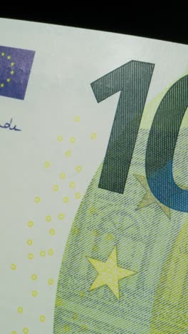 close-up of a 10 euro banknote