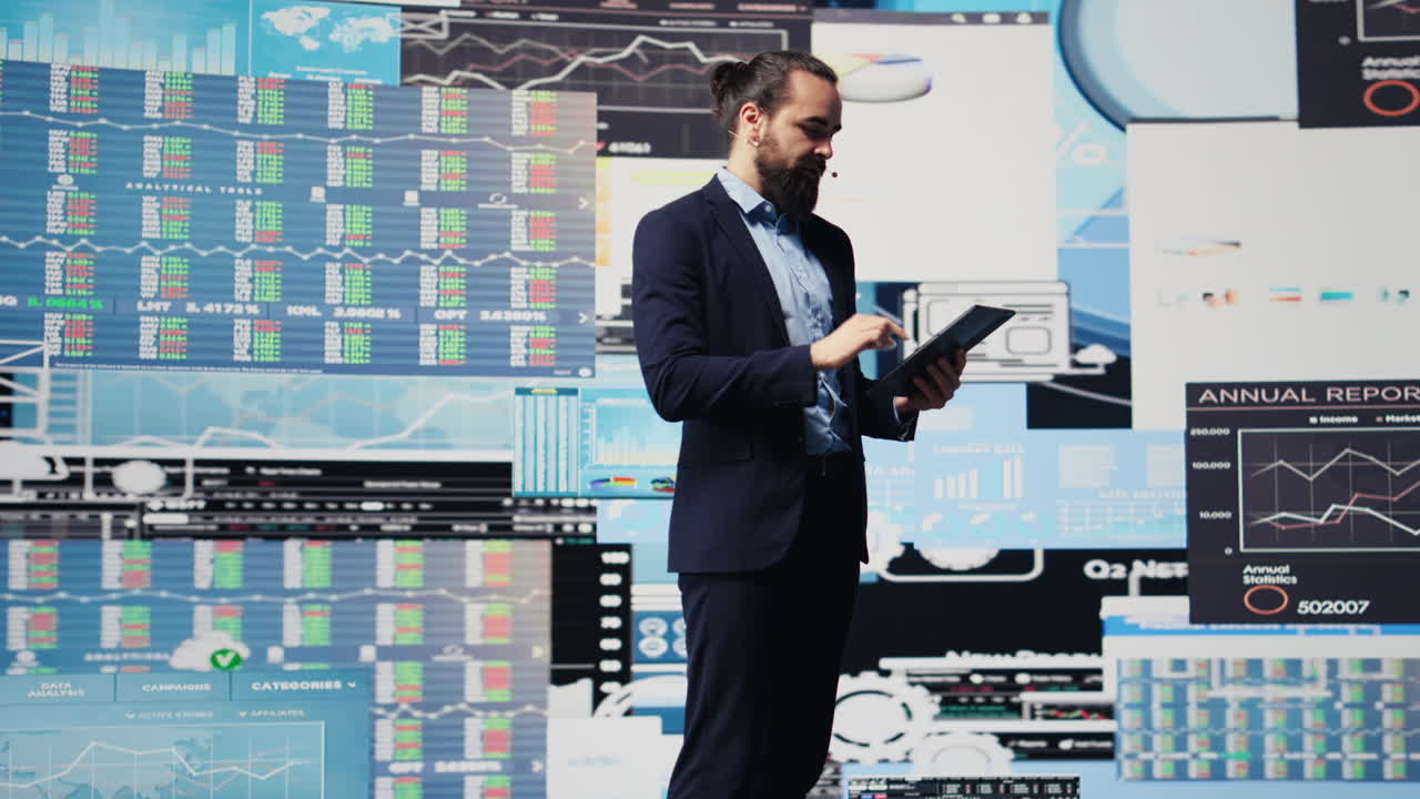 Motivational speaker and businessman presents speech to engaged crowd