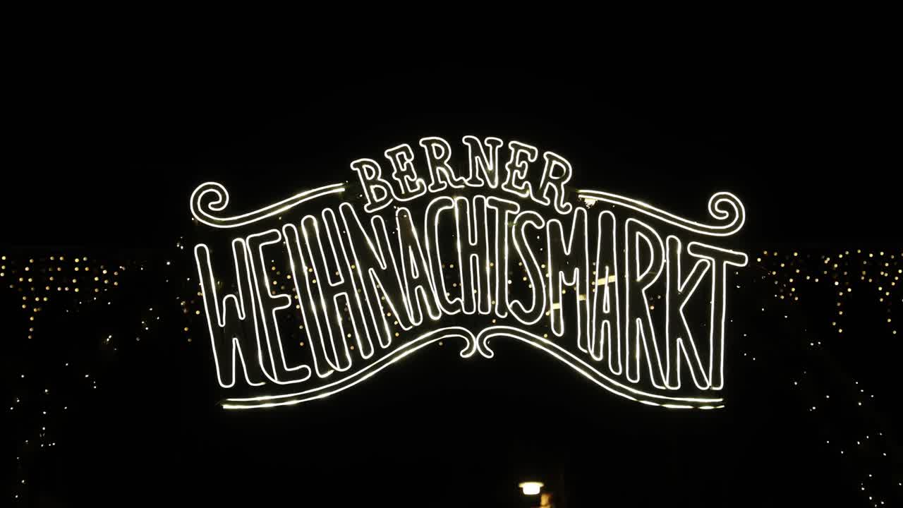 Bern Christmas market sign entrance