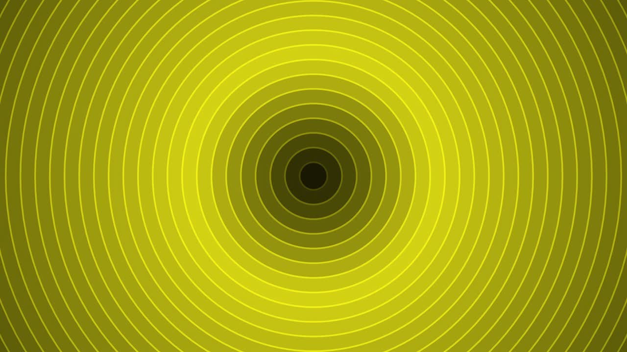 Sfondo astratto digitale al neon a tunnel geometrico in loop. Modello di animazione 4K futuristico e scintillante che avanza con colori gialli. Concetto di tecnologia e cyber con spazio per il testo