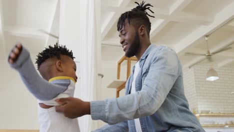 father and son at home