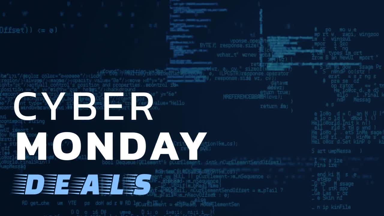 Cyber Monday text against digital screen 4k