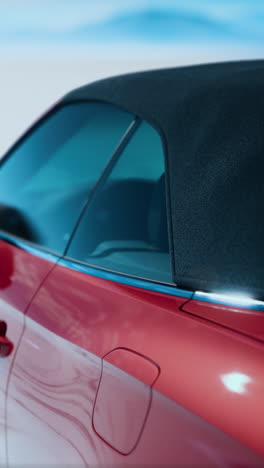 close-up of a red convertible car