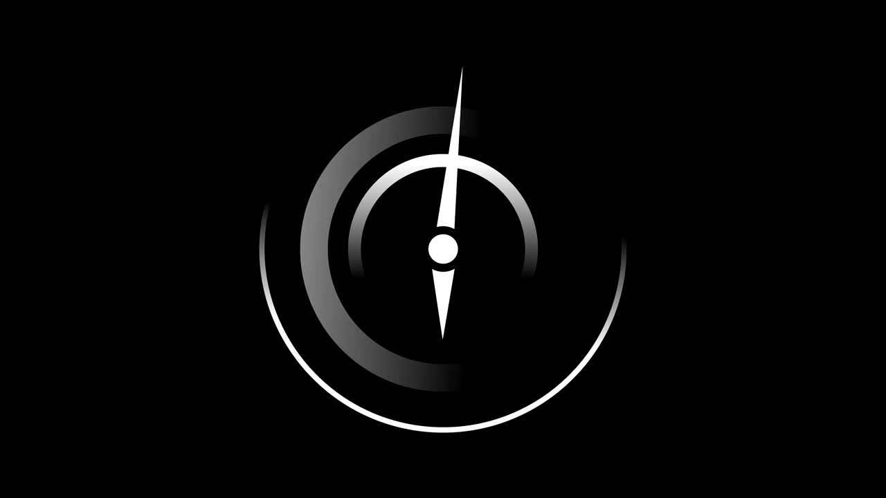 animación de reloj en animación de bucle de 12 horas con matte luma opcional. matte alpha luma incluido. video 4k