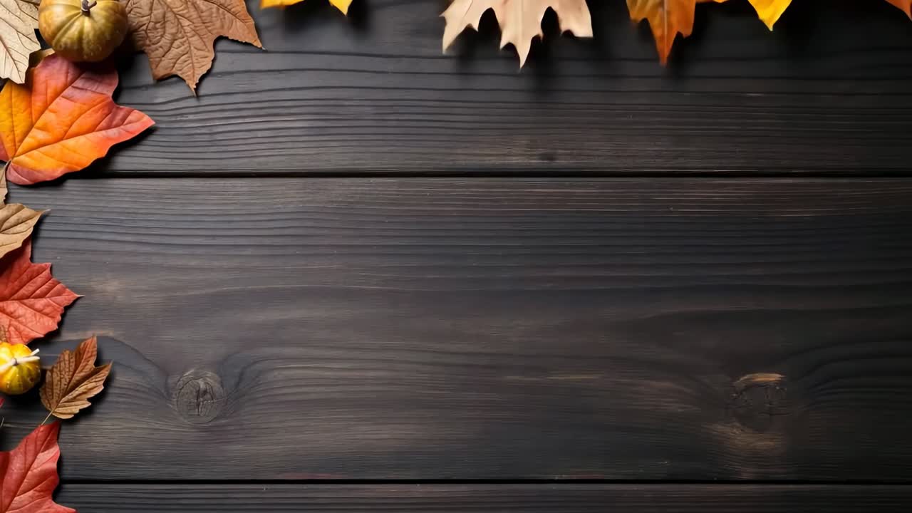 Top-down video shot of dark wooden planks, showcasing natural textures and grain patterns
