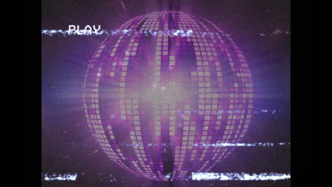 animación de la bola de espejo en la pantalla con fallo